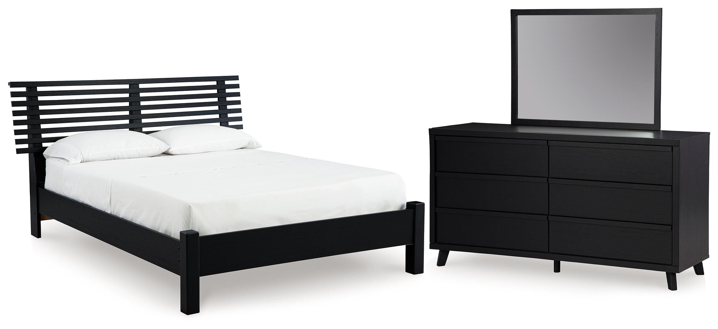 J&M Furniture - Ashley Furniture - Danziar Full Panel Slat Bed, Dresser and Mirror - Full Panel Slat Bed, Dresser and Mirror - B1013B21