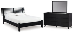 J&M Furniture - Ashley Furniture - Danziar Full Panel Slat Bed, Dresser and Mirror - Full Panel Slat Bed, Dresser and Mirror - B1013B21