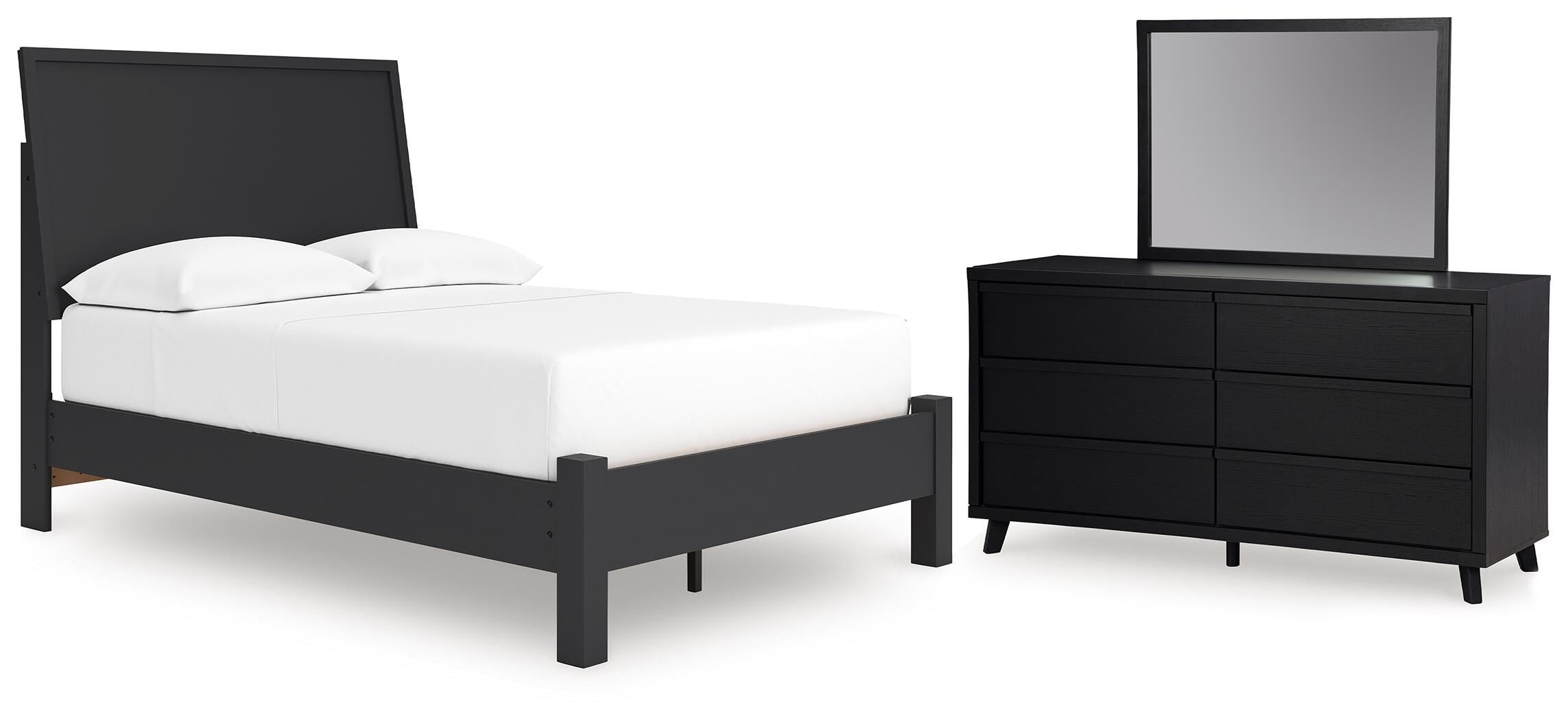 J&M Furniture - Ashley Furniture - Danziar Full Panel Bed, Dresser and Mirror - Full Panel Bed, Dresser and Mirror - B1013B26