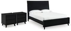 J&M Furniture - Ashley Furniture - Danziar Queen Panel Platform Bed and 2 Nightstands - Queen Panel Platform Bed and 2 Nightstands - B1013B33