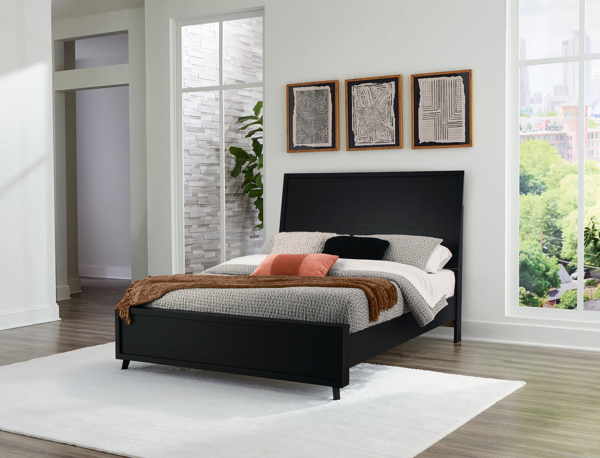 J&M Furniture - Ashley Furniture - Danziar Queen Panel Bed - Queen Panel Bed / Black - B1013B2