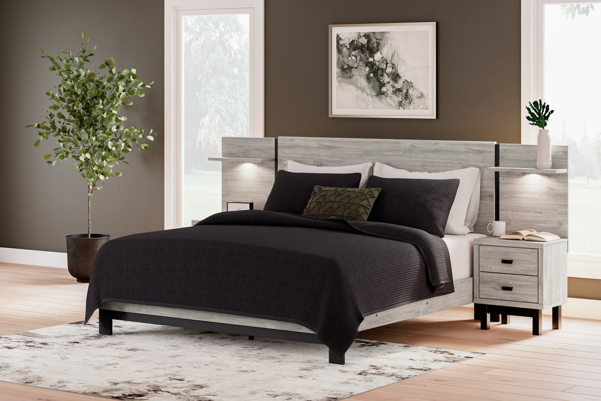 J&M Furniture - Ashley Furniture - Vessalli King Panel Bed with Extensions - King Panel Bed with Extensions / Gray - B1036B8