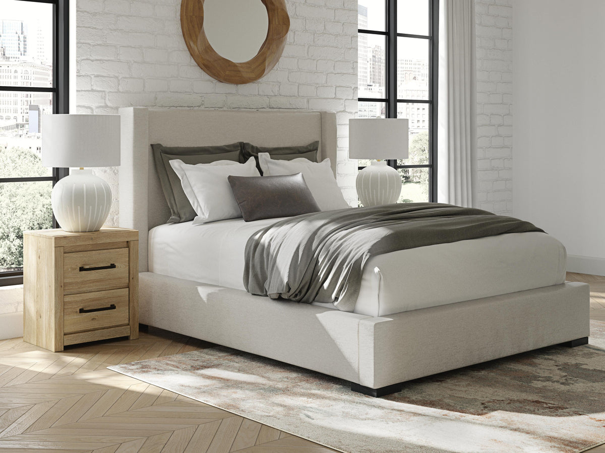 J&M Furniture - Ashley Furniture - Brozmont Queen Upholstered Storage Bed - Queen Upholstered Storage Bed - B1045B12