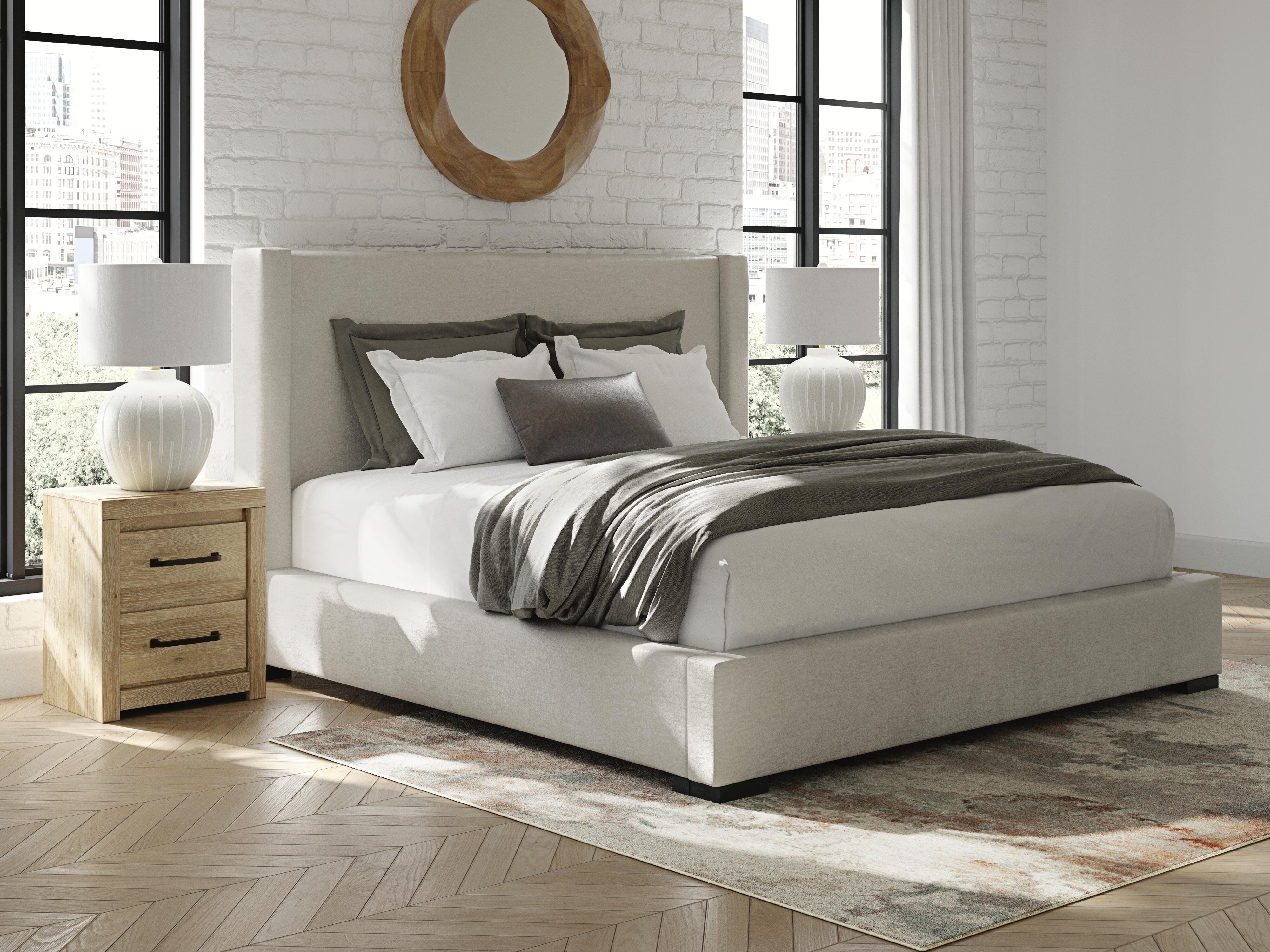 J&M Furniture - Ashley Furniture - Brozmont King Upholstered Storage Bed - King Upholstered Storage Bed - B1045B14