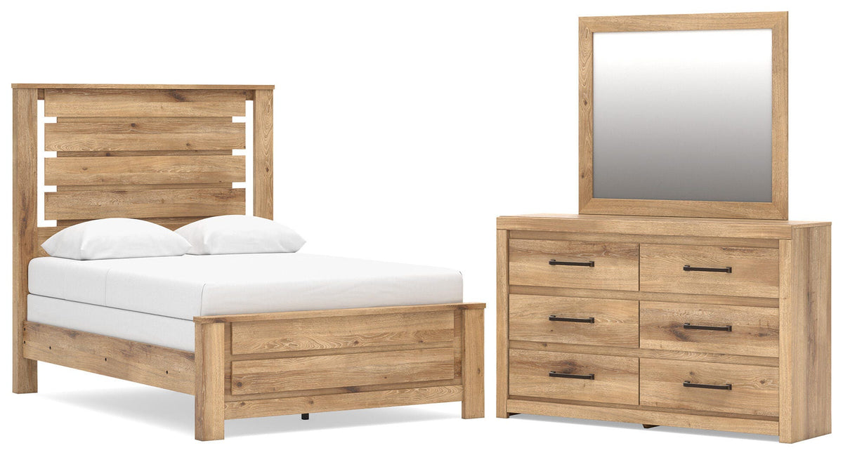 J&M Furniture - Ashley Furniture - Brozmont Full Panel Bed, Dresser and Mirror - Full Panel Bed, Dresser and Mirror - B1045B9