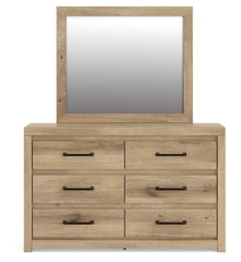 Brozmont Full Panel Platform Bed, Dresser and Mirror