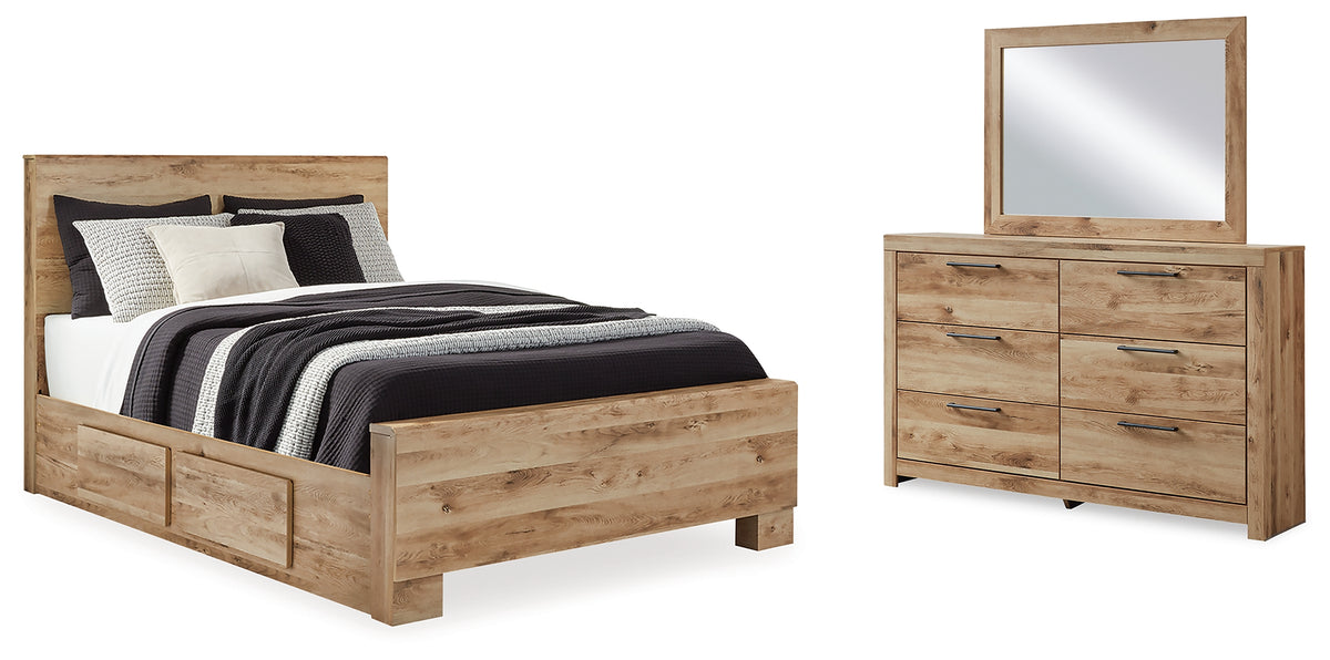 J&M Furniture - Ashley Furniture - Hyanna Queen Panel Bed with 2 Side Storage, Dresser and Mirror - Queen Panel Bed with 2 Side Storage, Dresser and Mirror - B1050B46