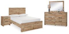 J&M Furniture - Ashley Furniture - Hyanna Full Storage Panel Bed, Dresser, Mirror and Nightstand - Full Storage Panel Bed, Dresser, Mirror and Nightstand - B1050B68