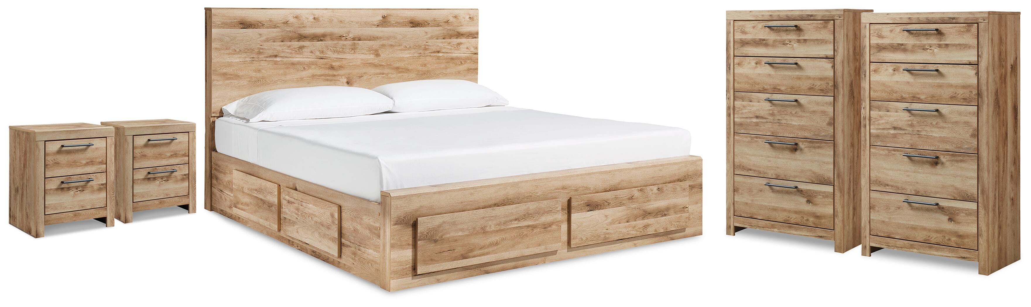 J&M Furniture - Ashley Furniture - Hyanna King Panel Bed, 2 Chests and 2 Nightstands - King Panel Bed, 2 Chests and 2 Nightstands - B1050B70