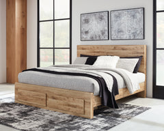 J&M Furniture - Ashley Furniture - Hyanna Queen Panel Storage Bed - Queen Panel Storage Bed / Tan Brown - B1050B4