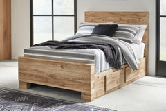J&M Furniture - Ashley Furniture - Hyanna Full Panel Bed with 1 Side Storage - Full Panel Bed with 1 Side Storage / Tan Brown - B1050B25