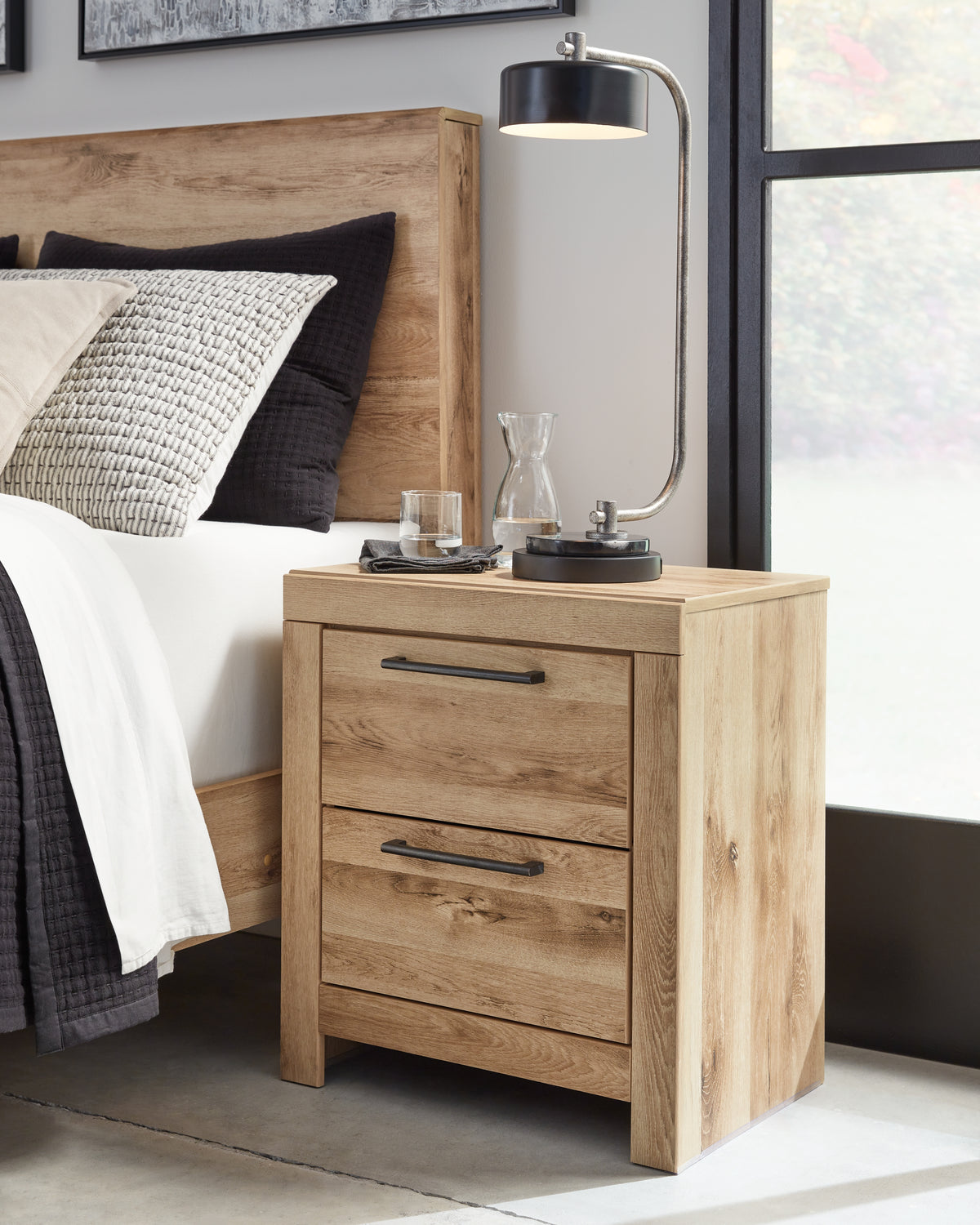 J&M Furniture - Ashley Furniture - Hyanna Nightstand - Two Drawer Night Stand / Tan Brown - B1050-92