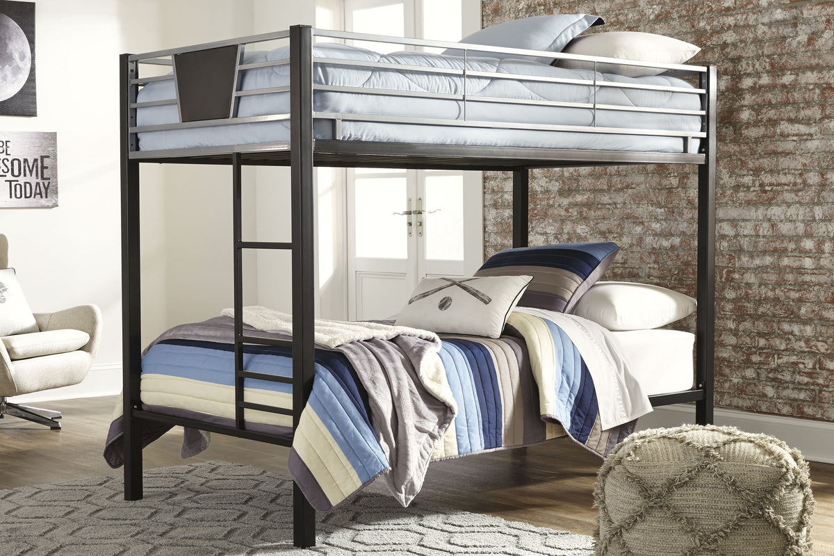 J&M Furniture - Ashley Furniture - Dinsmore Twin over Twin Bunk Bed with 2 Mattresses - Twin over Twin Bunk Bed with 2 Mattresses - B106B8