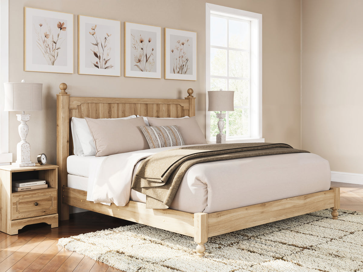 J&M Furniture - Ashley Furniture - Aleaport King Panel Bed - King Panel Bed / Warm Brown - PCB1075B8