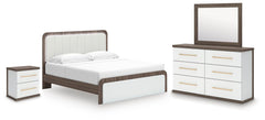 Kendanport King Platform Bed, Dresser, Mirror and Nightstand