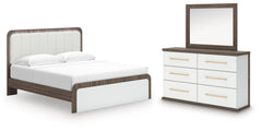 J&M Furniture - Ashley Furniture - Kendanport King Upholstered Bed, Dresser and Mirror - King Upholstered Bed, Dresser and Mirror - PCB1108B14