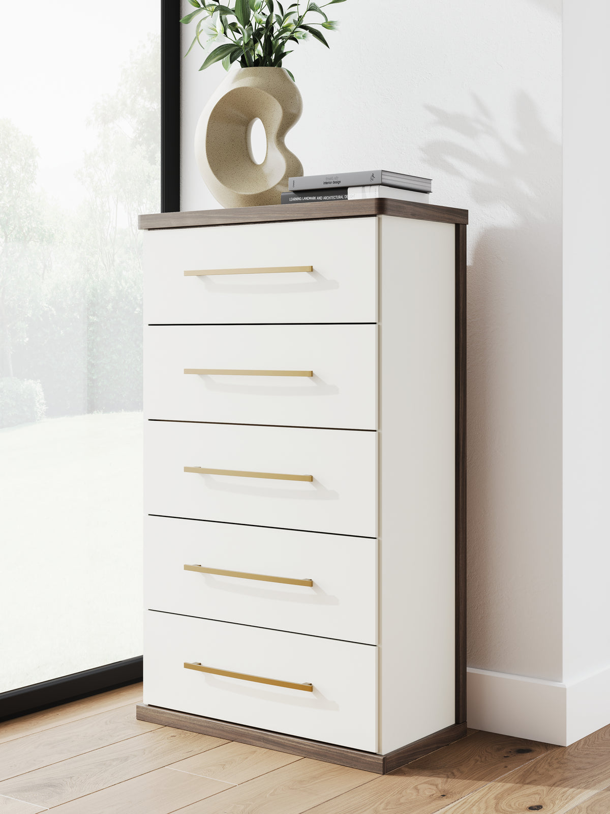 J&M Furniture - Ashley Furniture - Kendanport Chest of Drawers - Five Drawer Chest / Brown/White - PCB1108-46