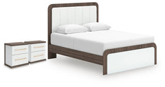 J&M Furniture - Ashley Furniture - Kendanport Queen Upholstered Bed and 2 Nightstands - Queen Upholstered Bed and 2 Nightstands - PCB1108B13