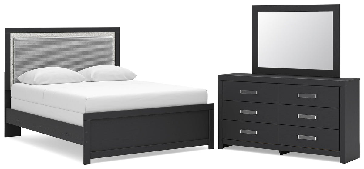 J&M Furniture - Ashley Furniture - Maeling Queen Upholstered Panel Bed, Dresser and Mirror - Queen Upholstered Panel Bed, Dresser and Mirror - PCB1115B7