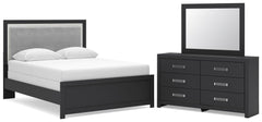 J&M Furniture - Ashley Furniture - Maeling Queen Upholstered Panel Bed, Dresser and Mirror - Queen Upholstered Panel Bed, Dresser and Mirror - PCB1115B7
