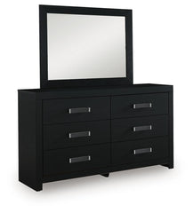 Maeling Twin Upholstered Panel Bed, Dresser and Mirror