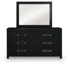 Maeling Twin Upholstered Panel Bed, Dresser and Mirror