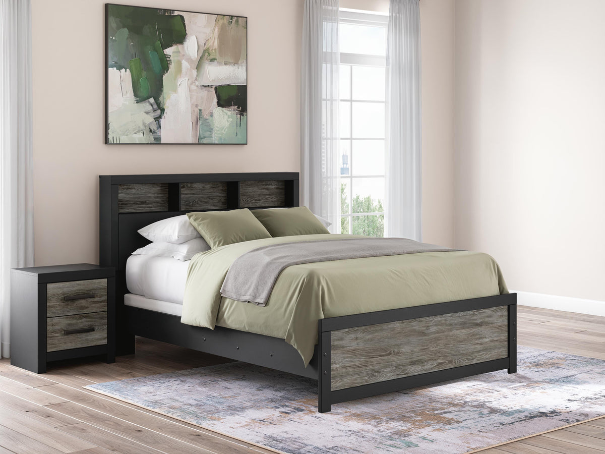 J&M Furniture - Ashley Furniture - Broachmyn Queen Bookcase Panel Bed - Queen Bookcase Panel Bed - PCB1118B18