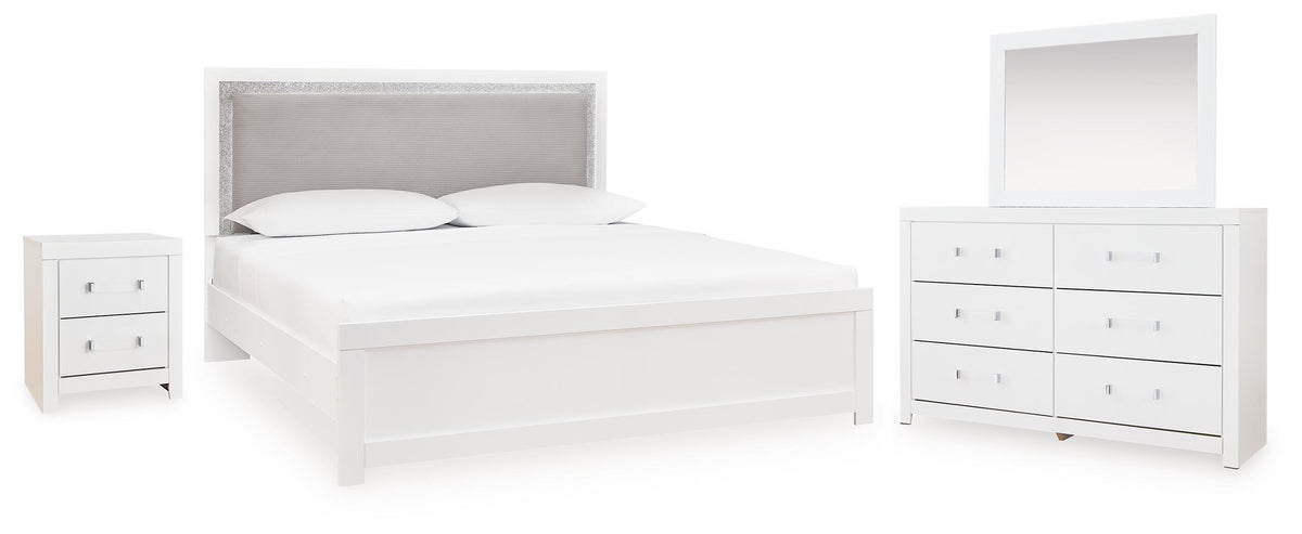 J&M Furniture - Ashley Furniture - Maeling Queen Upholstered Panel Bed, Dresser, Mirror and Nightstand - Queen Upholstered Panel Bed, Dresser, Mirror and Nightstand - PCB1119B10