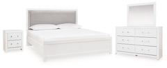 J&M Furniture - Ashley Furniture - Maeling Queen Upholstered Panel Bed, Dresser, Mirror and Nightstand - Queen Upholstered Panel Bed, Dresser, Mirror and Nightstand - PCB1119B10