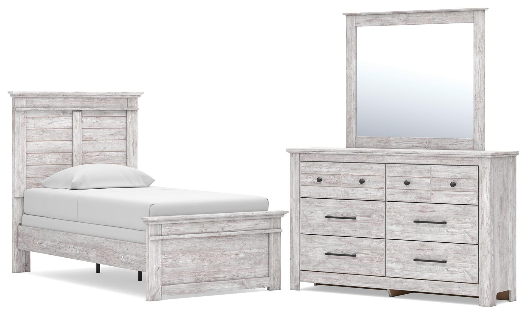 J&M Furniture - Ashley Furniture - Makidern Twin Panel Bed, Dresser and Mirror - Twin Panel Bed, Dresser and Mirror - PCB1171B20