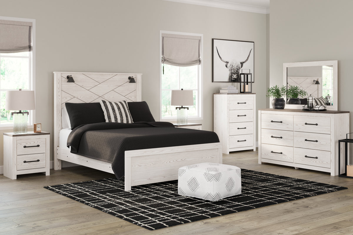 J&M Furniture - Ashley Furniture - Gerridan Dresser and Mirror - Dresser and Mirror / White/Gray - B1190B1