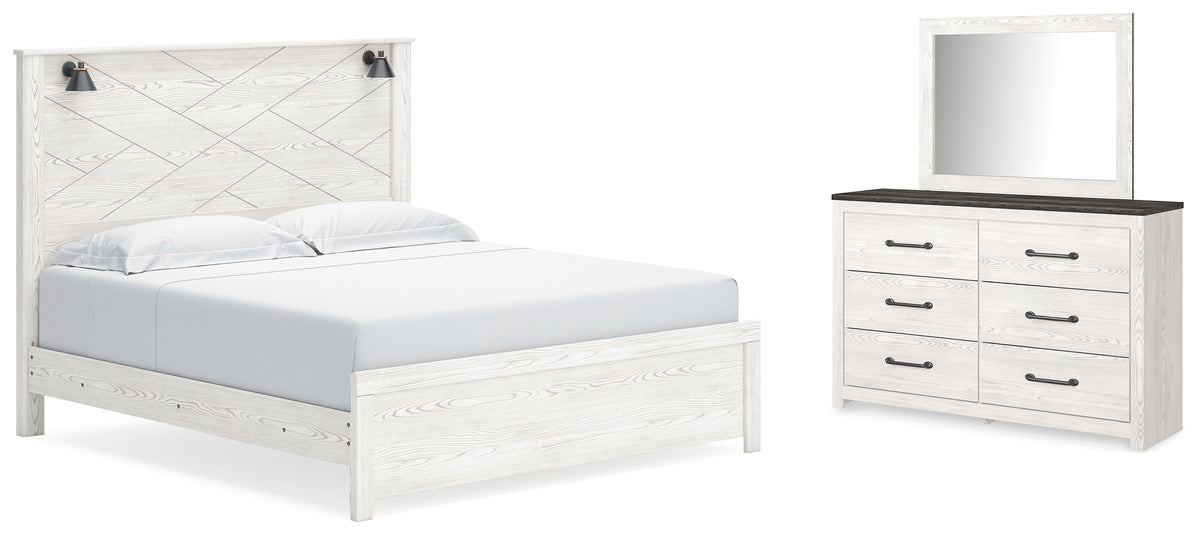 J&M Furniture - Ashley Furniture - Gerridan King Panel Bed, Dresser and Mirror - King Panel Bed, Dresser and Mirror - B1190B30