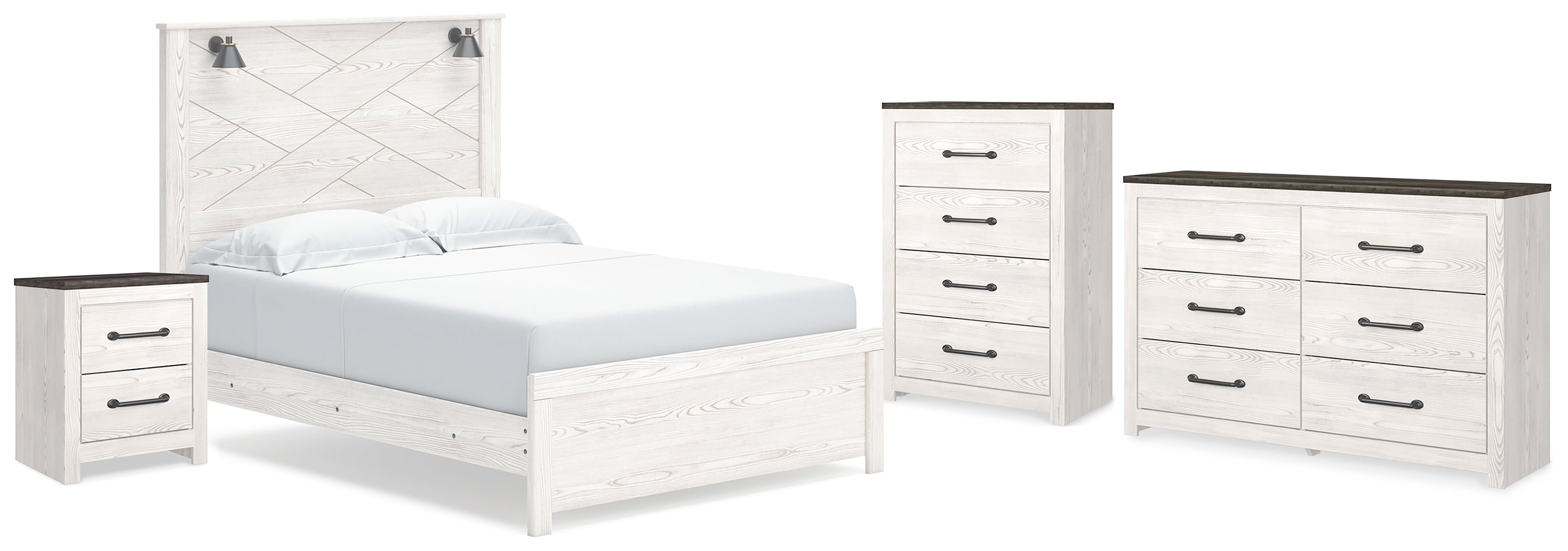 J&M Furniture - Ashley Furniture - Gerridan Queen Panel Bed, Dresser, Chest and Nightstand - Queen Panel Bed, Dresser, Chest and Nightstand - B1190B26