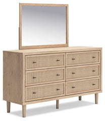 Cielden Queen Upholstered Bed, Dresser and Mirror