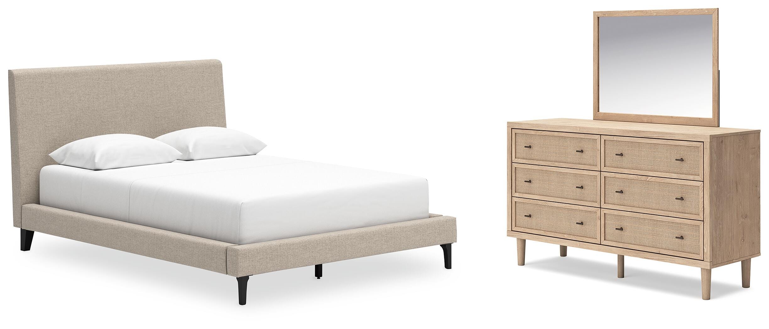 J&M Furniture - Ashley Furniture - Cielden Queen Upholstered Bed, Dresser and Mirror - Queen Upholstered Bed, Dresser and Mirror - B1199B2
