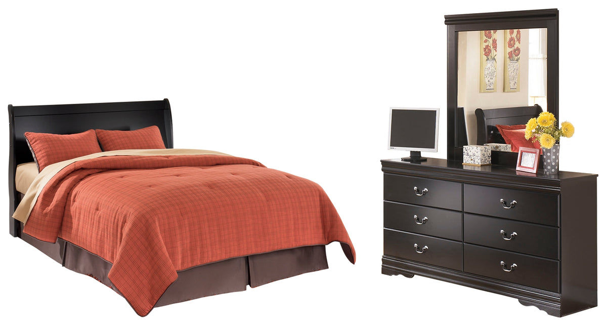 J&M Furniture - Ashley Furniture - Huey Vineyard Queen Sleigh Headboard, Dresser and Mirror - Queen Sleigh Headboard, Dresser and Mirror - B128B45