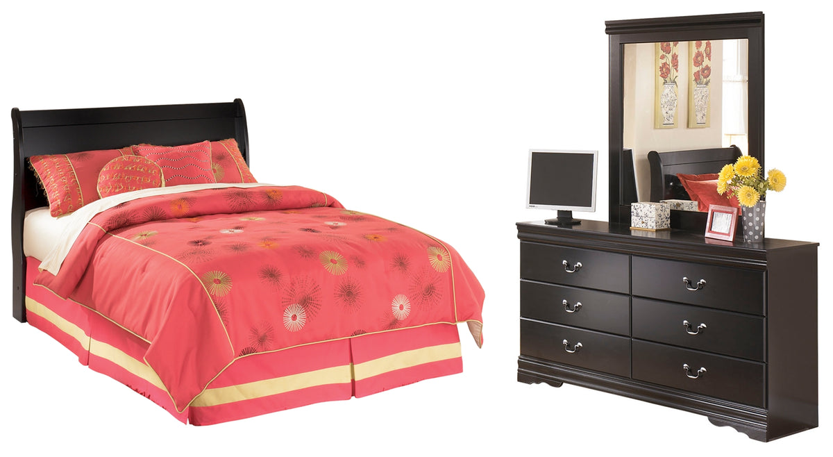 J&M Furniture - Ashley Furniture - Huey Vineyard Full Sleigh Headboard, Dresser and Mirror - Full Sleigh Headboard, Dresser and Mirror - B128B46