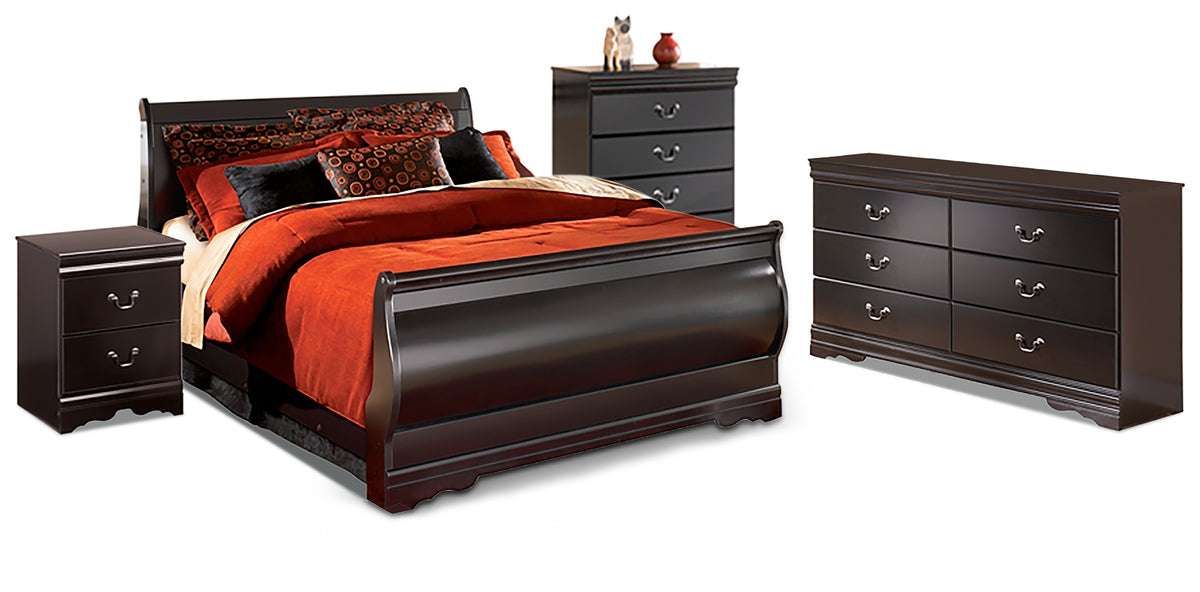 J&M Furniture - Ashley Furniture - Huey Vineyard Queen Sleigh Bed, Dresser, Chest and Nightstand - Queen Sleigh Bed, Dresser, Chest and Nightstand - B128B19