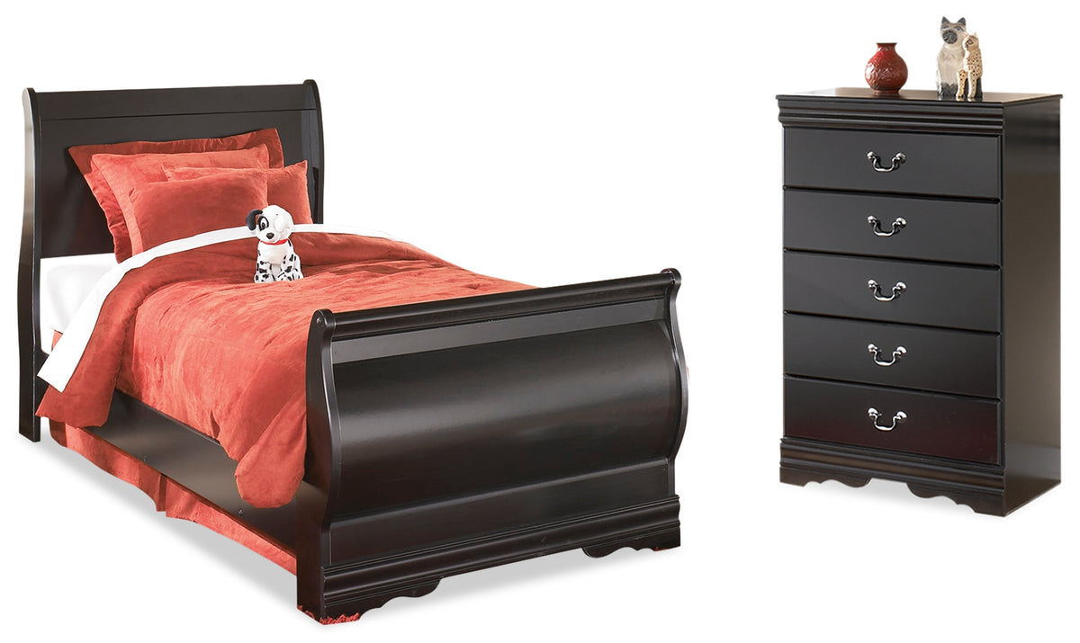 J&M Furniture - Ashley Furniture - Huey Vineyard Twin Sleigh Bed and Chest - Twin Sleigh Bed and Chest - B128B39