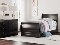 J&M Furniture - Ashley Furniture - Huey Vineyard Twin Sleigh Bed - Twin Sleigh Bed / Black - B128B5