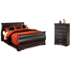 J&M Furniture - Ashley Furniture - Huey Vineyard Queen Sleight Bed and Chest - Queen Sleight Bed and Chest - B128B48