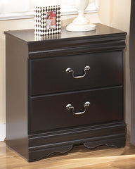 J&M Furniture - Ashley Furniture - Huey Vineyard Nightstand - Two Drawer Night Stand / Black - B128-92