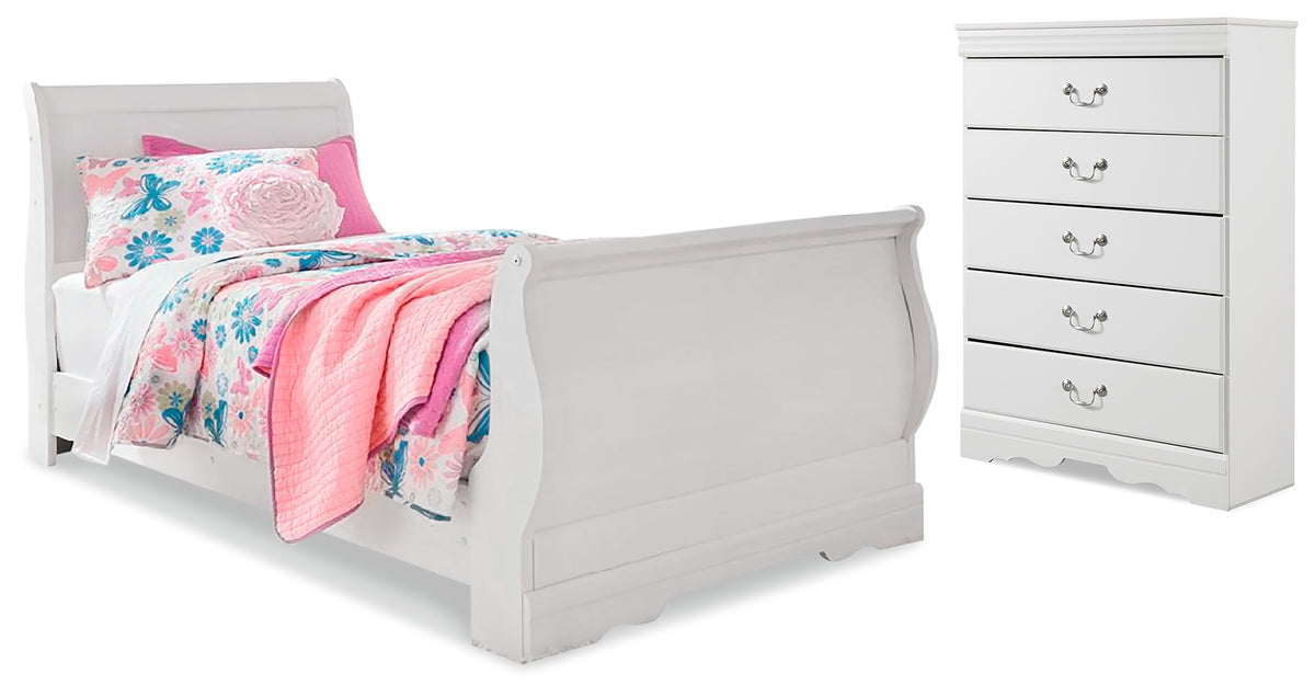 J&M Furniture - Ashley Furniture - Anarasia Twin Sleigh Bed and Chest - Twin Sleigh Bed and Chest - B129B16