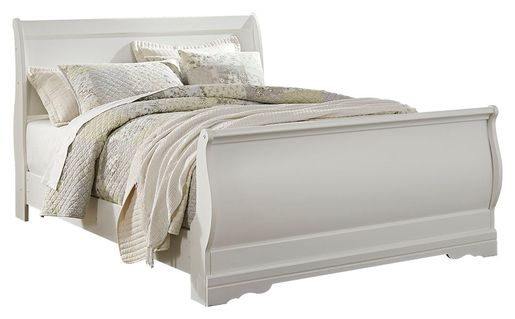 J&M Furniture - Ashley Furniture - Anarasia Queen Sleigh Bed, Dresser and Mirror - Queen Sleigh Bed, Dresser and Mirror / White - B129B5