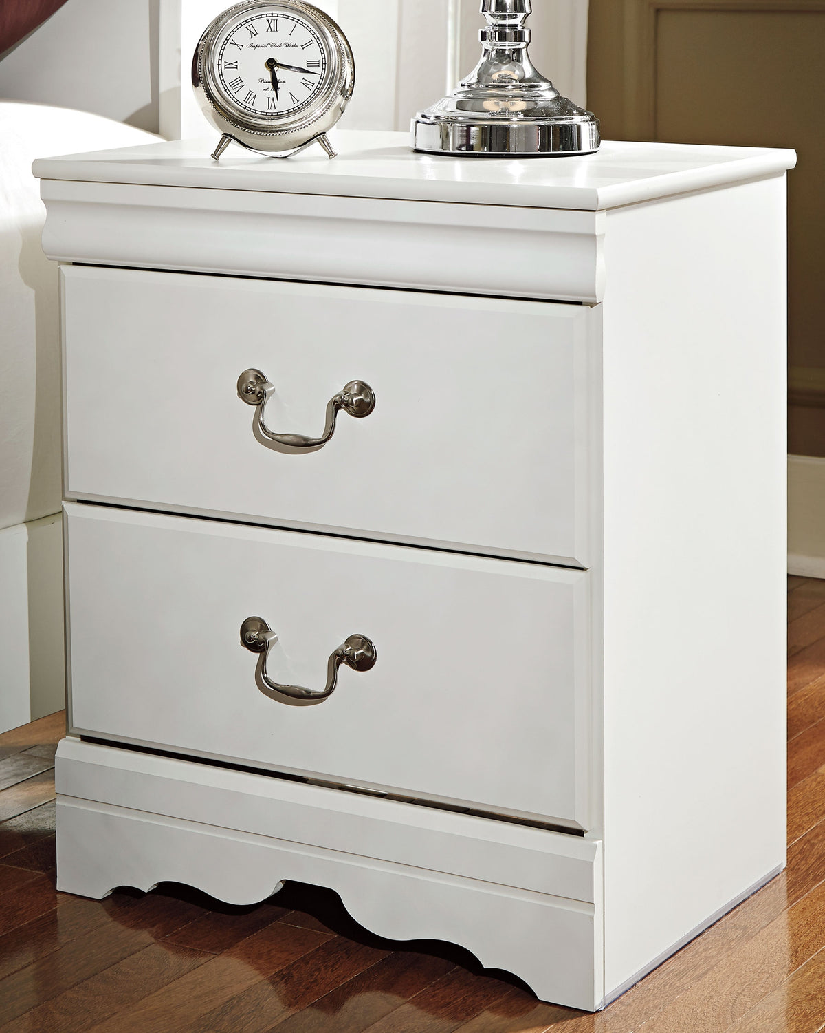 J&M Furniture - Ashley Furniture - Anarasia Nightstand - Two Drawer Night Stand / White - B129-92