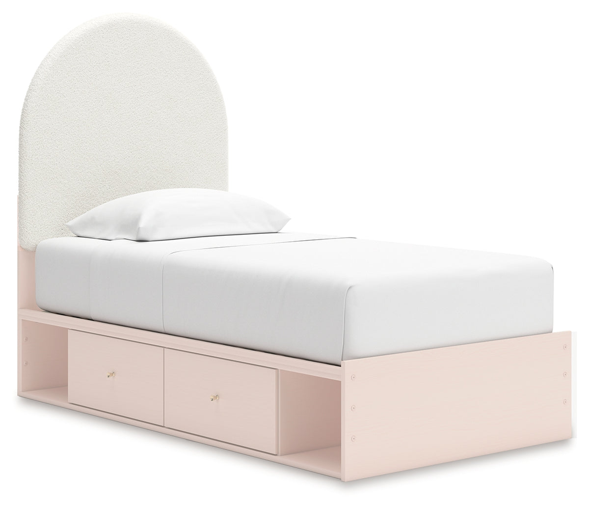 J&M Furniture - Ashley Furniture - Wistenpine Twin Upholstered Panel Bed with Storage - Twin Upholstered Panel Bed with Storage / Blush - B1323B14