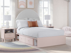 J&M Furniture - Ashley Furniture - Wistenpine Full Upholstered Panel Bed with Storage - Full Upholstered Panel Bed with Storage / Blush - B1323B15