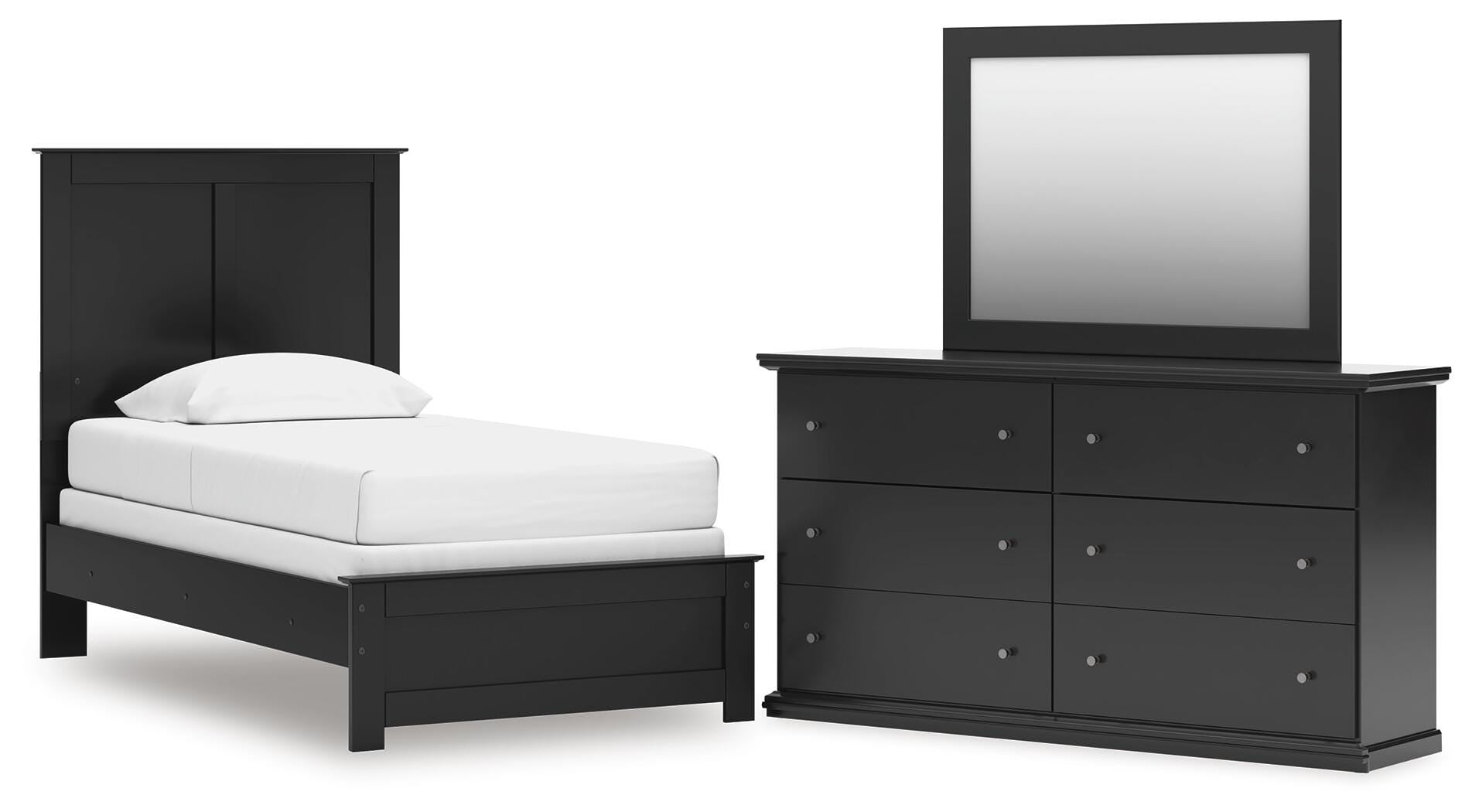 J&M Furniture - Ashley Furniture - Maribel Twin Panel Bed, Dresser and Mirror - Twin Panel Bed, Dresser and Mirror - B138B71
