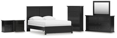 Maribel Queen Panel Bed, Dresser, Mirror, Chest and 2 Nightstands