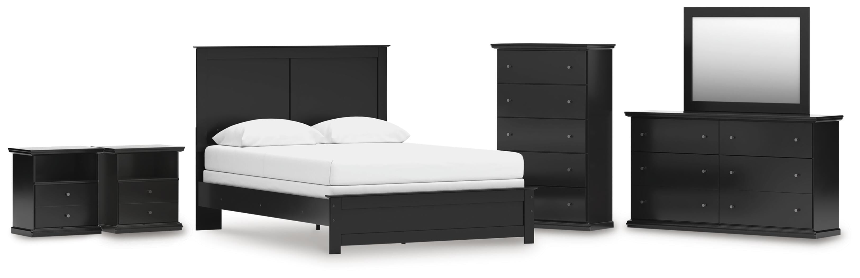 J&M Furniture - Ashley Furniture - Maribel Queen Panel Bed, Dresser, Mirror, Chest and 2 Nightstands - Queen Panel Bed, Dresser, Mirror, Chest and 2 Nightstands - B138B76